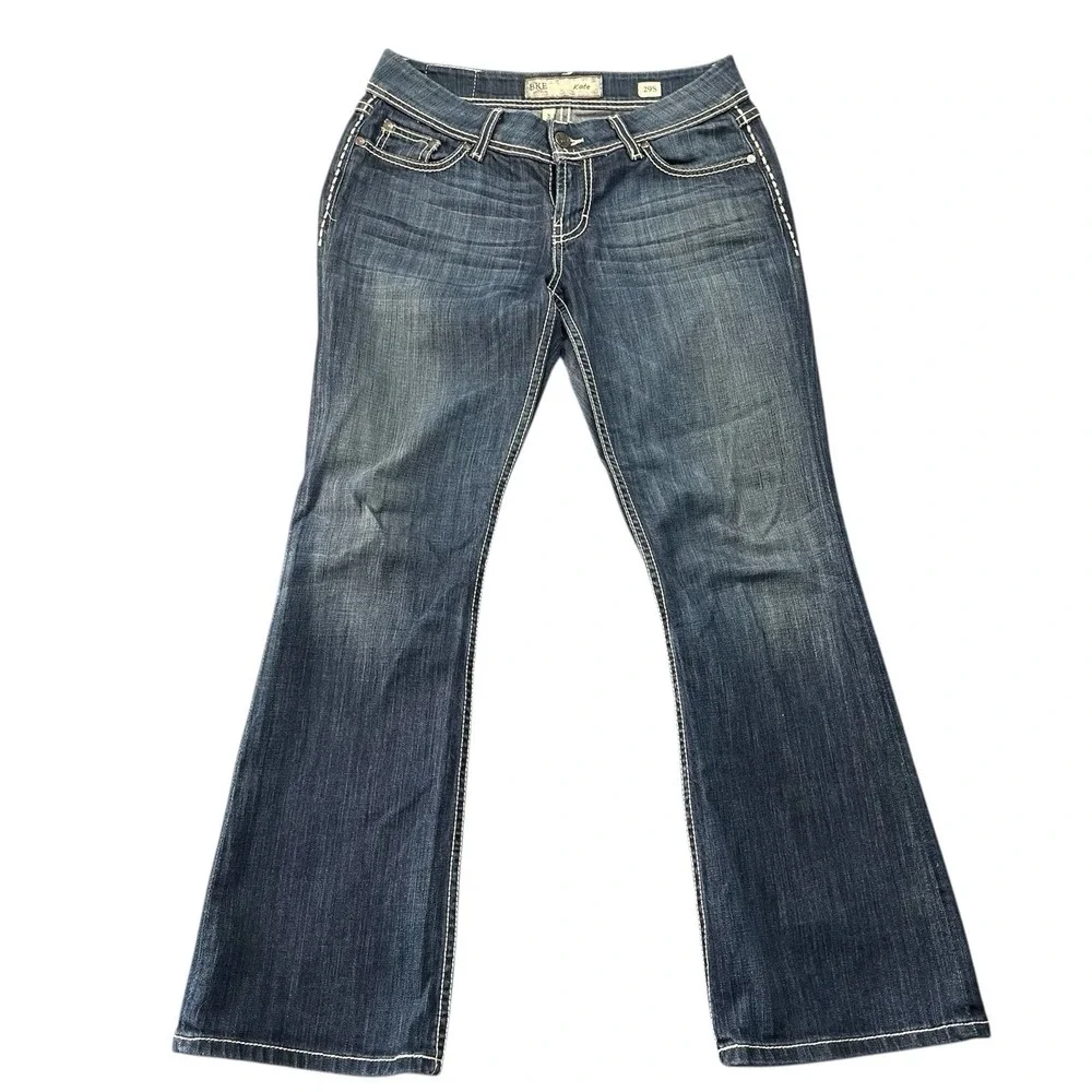 BKE‎ Women Jeans 29S Blue Kate Bootcut Contrast Stitch Low Rise Western Cowgirl